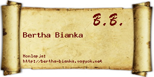 Bertha Bianka névjegykártya